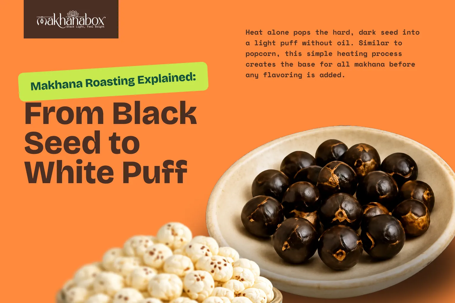 Makhana Roasting Explained: From Black Seed to White Puff