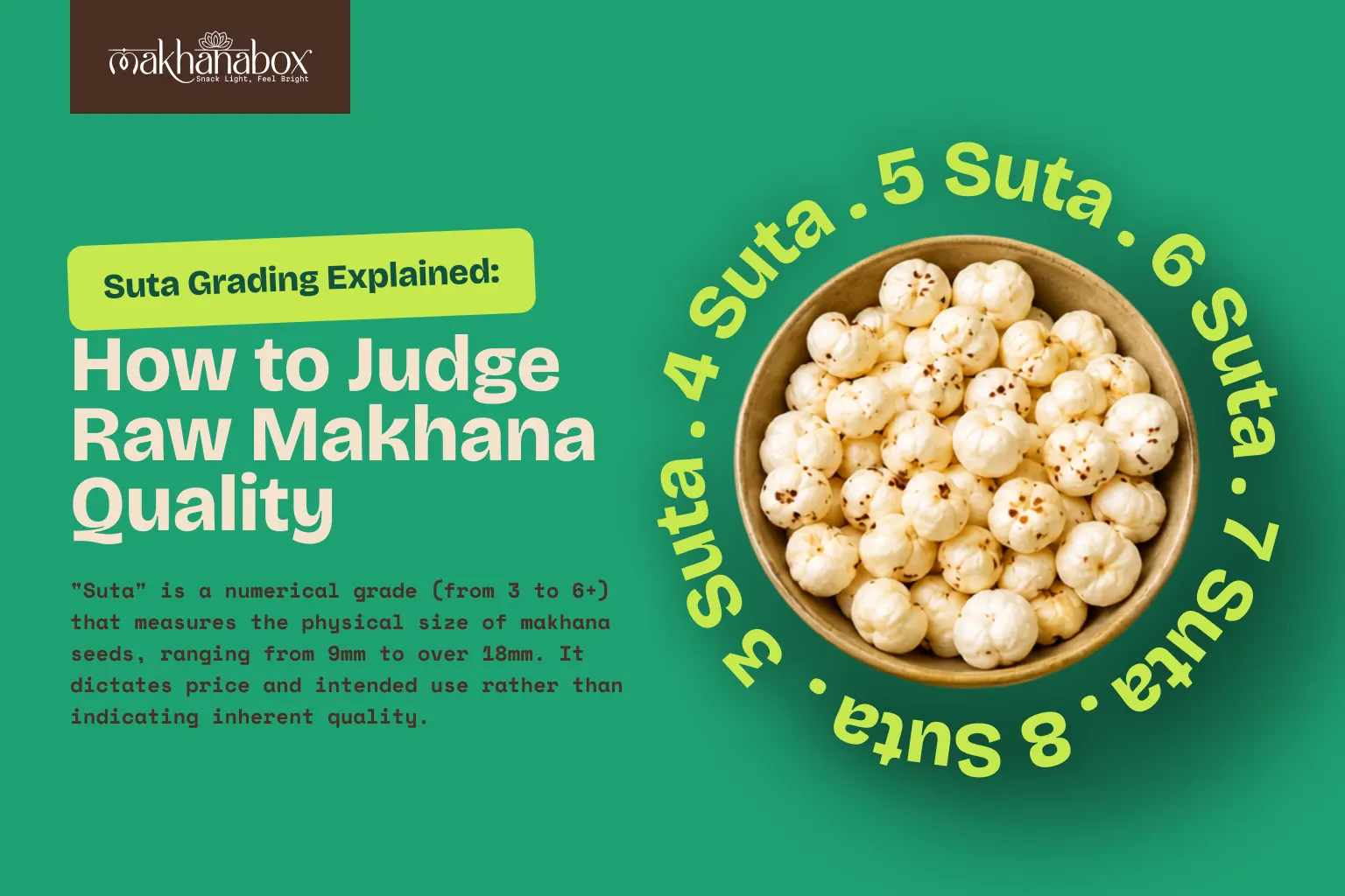 Suta Grading Explained: How to Judge Raw Makhana Quality