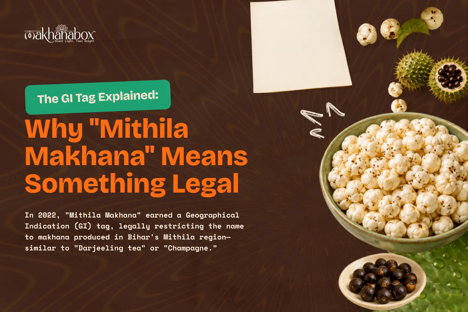The GI Tag Explained: Why "Mithila Makhana" Means Something Legal